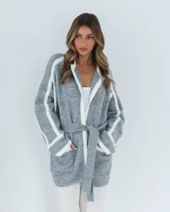 Discount Adelle Coatigan - Grey Print Knitwear & Jumpers|Knitwear