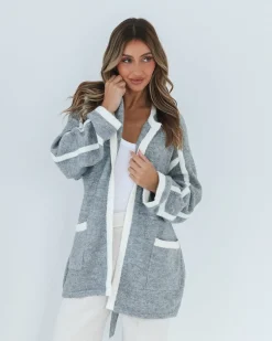 Discount Adelle Coatigan - Grey Print Knitwear & Jumpers|Knitwear