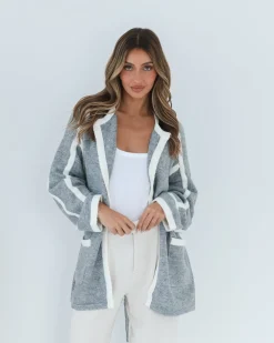 Discount Adelle Coatigan - Grey Print Knitwear & Jumpers|Knitwear