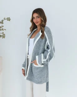 Discount Adelle Coatigan - Grey Print Knitwear & Jumpers|Knitwear