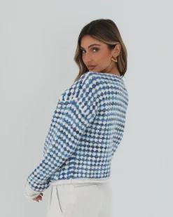 Best Aica Cardigan - Blue Print Cardigans|Knitwear & Jumpers