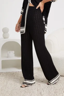 Discount Cresydda Knit Pants - Black Multi Pants|Sets