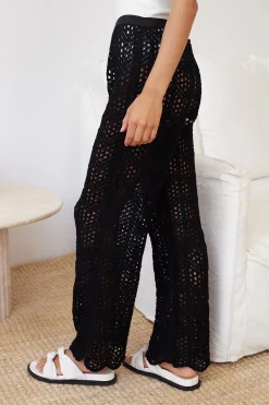 Hot Daryllyn Crochet Pants - Black Pants|Sets