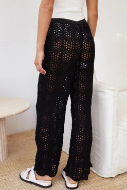Hot Daryllyn Crochet Pants - Black Pants|Sets