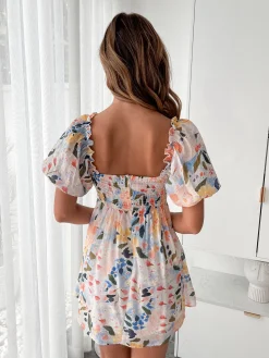 New Elindra Dress - Blue Floral Floral Dresses|Cut Out Dresses