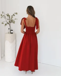 Sale Elvianne Dress - Wine Midi Dresses|Valentine'S Day Dresses