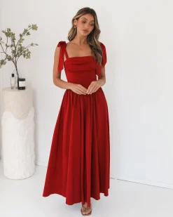 Sale Elvianne Dress - Wine Midi Dresses|Valentine'S Day Dresses