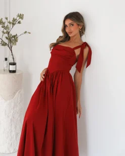 Sale Elvianne Dress - Wine Midi Dresses|Valentine'S Day Dresses