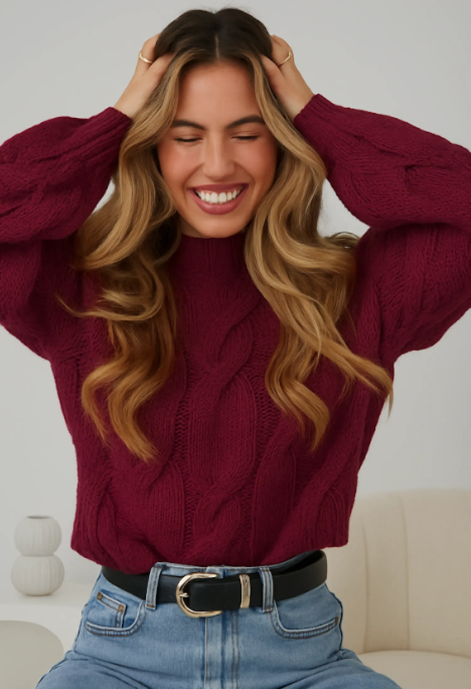 Discount Hadi Knit - Wine Jumpers|Jumpers