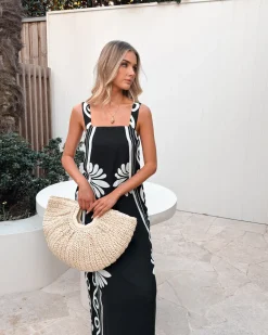 Hot Holden Dress - Black Floral Linen Dresses|Floral Dresses