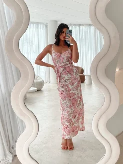 Sale Laguna Dress - Ornamental Rose Midi Dresses|Date Night Dresses