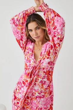 Hot Mallarey Dress - Multi Floral Floral Dresses|Long Sleeve Dresses