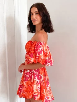 Sale Nefertiri Dress - Orange Print Maternity Dresses|Holiday Dresses
