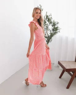 New Sentosa Dress - Red Stripe Curve Dresses|Maternity Dresses
