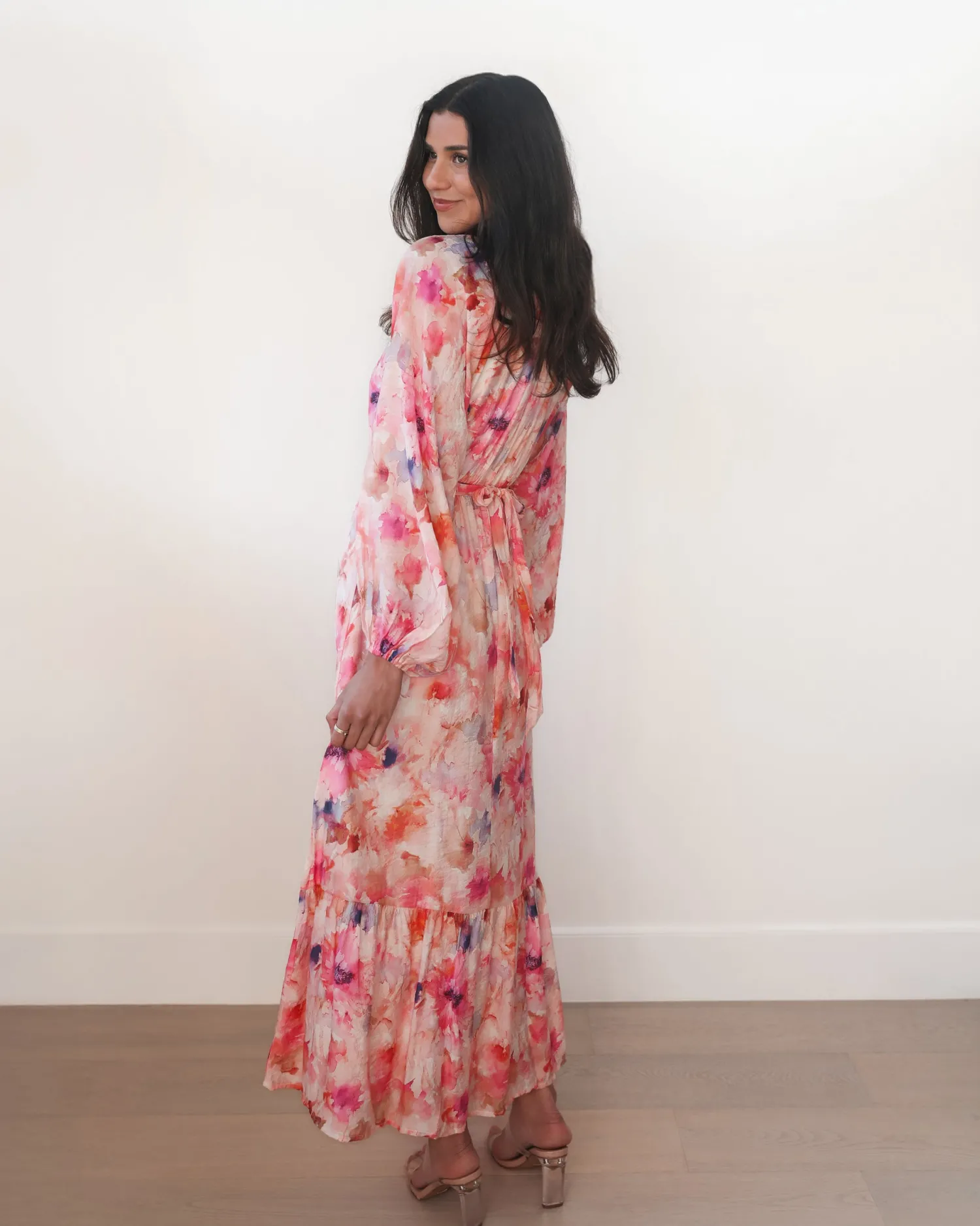 Outlet Sereline Dress - Pink Floral Floral Dresses|Long Sleeve Dresses