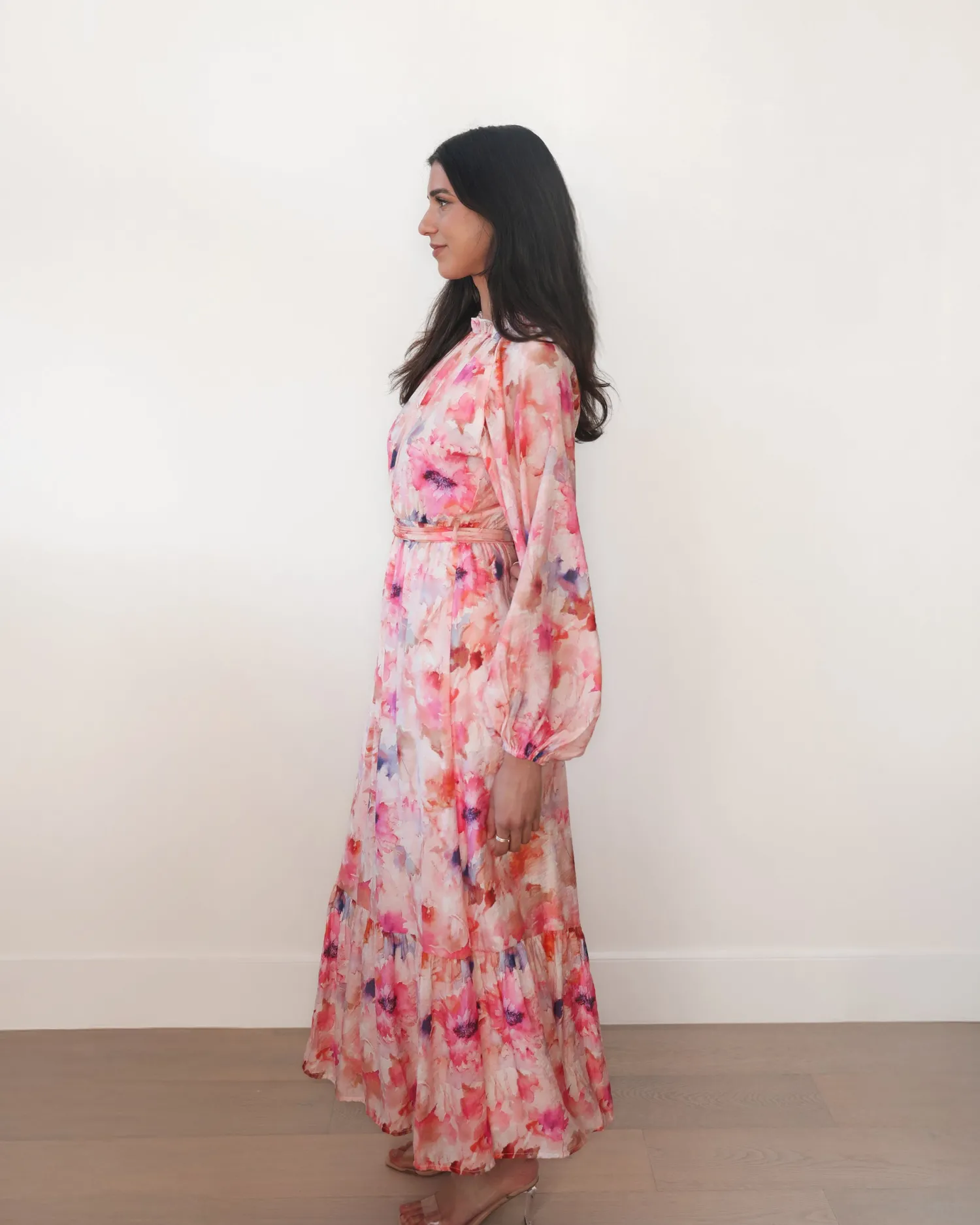 Outlet Sereline Dress - Pink Floral Floral Dresses|Long Sleeve Dresses
