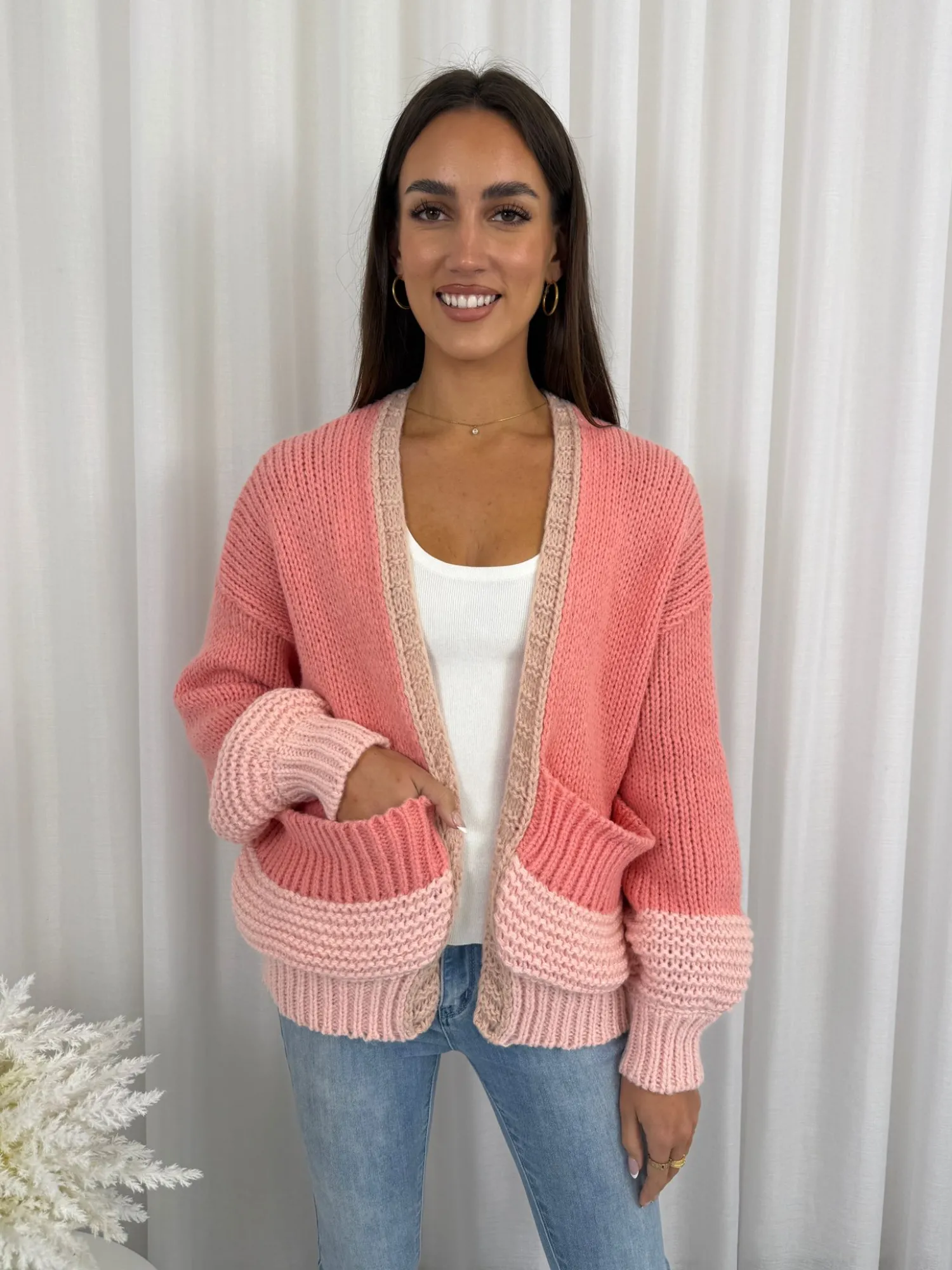 Outlet Sheona Cardigan - Peach Multi Cardigans|Jumpers
