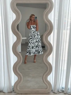 Theophilia Dress - White Print Curve Dresses|Maternity Dresses