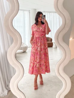 Discount Tivona Dress - Peach Blossom Floral Dresses|Maternity Dresses